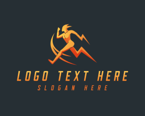 Fast - Fast Runner Lightning logo design