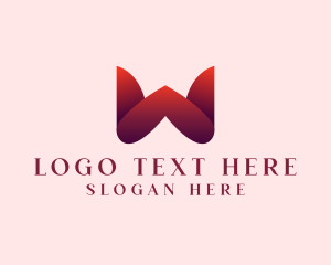 Heart Dating App Letter W logo design