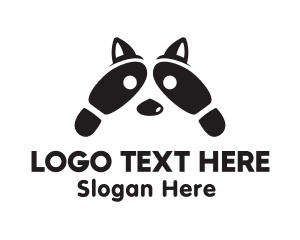 Toe - Raccoon Shoe Print logo design