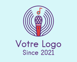 Music Equipment - Musical Note Microphone logo design
