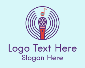 Musical Note Microphone  Logo