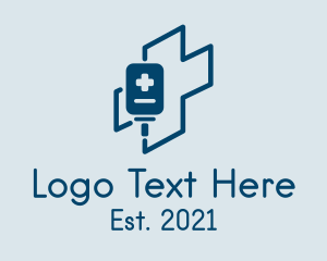 Center - Medical Cross Dextrose logo design