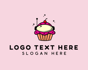 Snack Bar - Cupcake Dessert Astronaut logo design