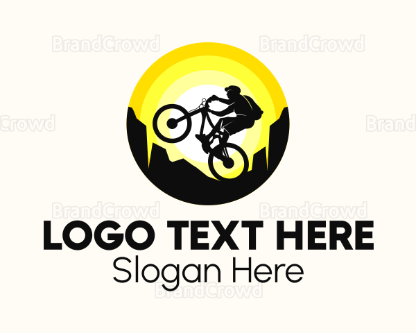 Biker Silhouette Sunset Logo