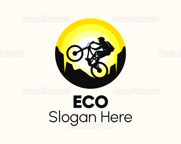 Biker Silhouette Sunset Logo