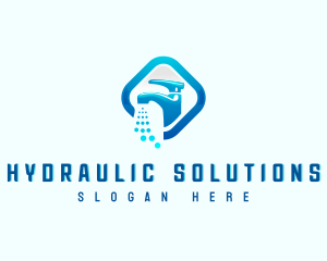 Hydraulic - Pluming Aqua Faucet logo design