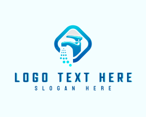 H2o - Pluming Aqua Faucet logo design