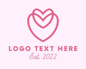 Romantic - Pink Dating Heart logo design