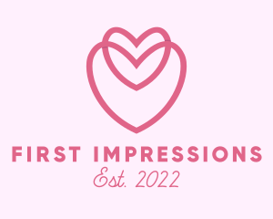 Pink Dating Heart logo design