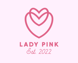 Pink Dating Heart logo design