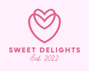 Pink Dating Heart logo design