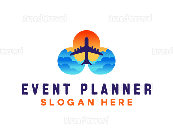 Flight Travel Sunset Logo