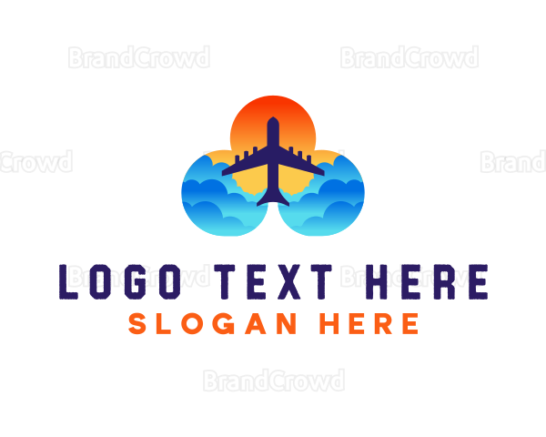 Flight Travel Sunset Logo