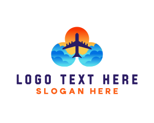 Destination - Flight Travel Sunset logo design