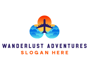 Travel - Flight Travel Sunset logo design