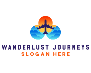 Travel - Flight Travel Sunset logo design