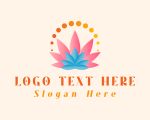 Floral - Lotus Flower Dots logo design