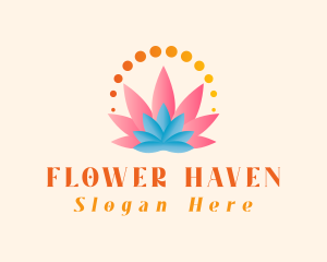 Lotus Flower Dots logo design