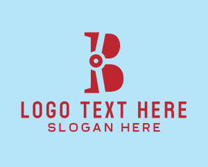 Negative Space - Robotic Letter B logo design