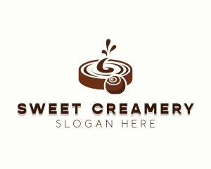 Swirl Chocolate Candy logo design