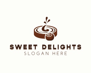 Swirl Chocolate Candy logo design