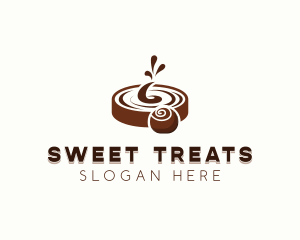 Swirl Chocolate Candy logo design