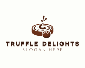 Truffle - Swirl Chocolate Candy logo design
