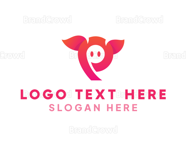 Pink Animal Letter P Logo