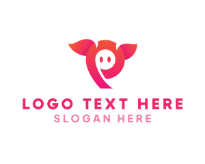 Pink Animal Letter P logo design