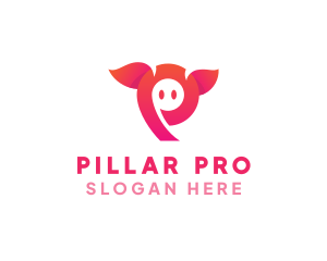 Pink Animal Letter P logo design