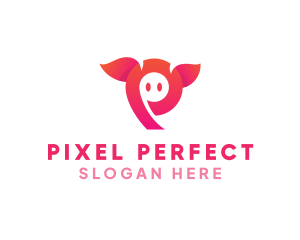 Pink Animal Letter P logo design