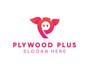 Pink Animal Letter P logo design