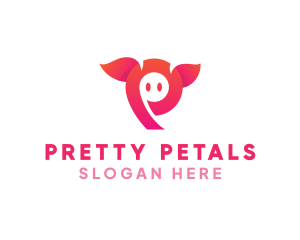 Pink Animal Letter P logo design