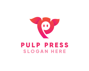 Pink Animal Letter P logo design