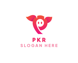 Pink Animal Letter P logo design