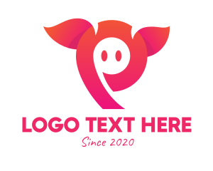 Trunk - Pink Animal Letter P logo design