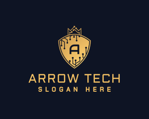 Cyber Crown Tech Shield logo design