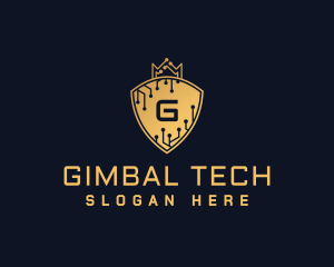 Cyber Crown Tech Shield logo design