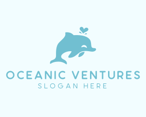 Dolphin Animal Aquatic Waterpark  logo design