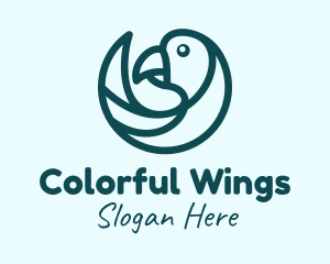 Swirl Parrot Bird logo design