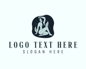 Female - Nude Woman Waxing logo design