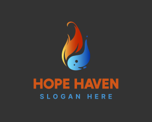 H2o - Hot Fire Water logo design