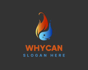 Flame - Hot Fire Water logo design