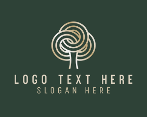 Golden - Gradient Tree Plant logo design