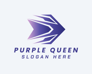 Purple Forwarding Arrow logo design