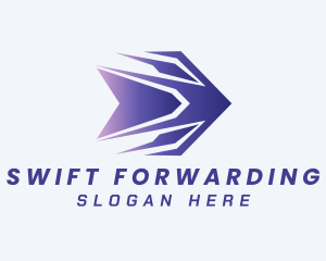 Forwarding - Purple Forwarding Arrow logo design