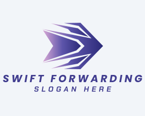 Purple Forwarding Arrow logo design