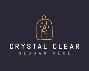 Glass - Candle Glass Light logo design