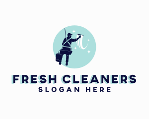 Window Cleaner Man logo design