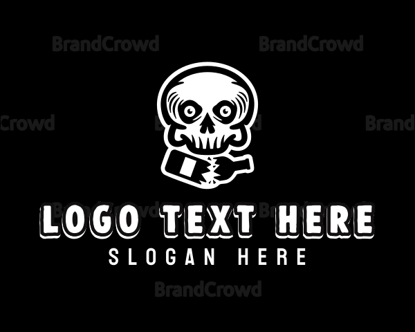 Beer Bottle Skull Logo